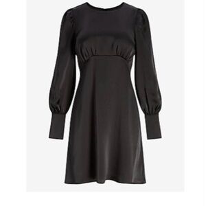 Express Satin Balloon Sleeve Empire Seam dress